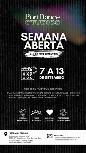 Semana Aberta - 7 a 13 Setembro